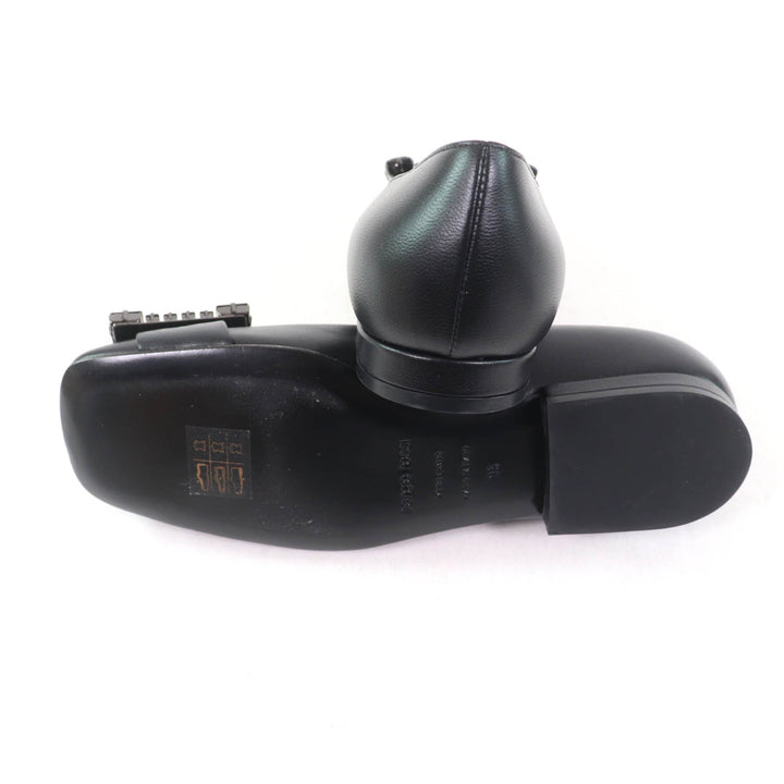 未使用品★Sergio Rossi セルジオロッシ A92270 SR PRINCE ビジュー付 レザー バレエフラット パンプス 黒 35 箱・袋付 定価157300円