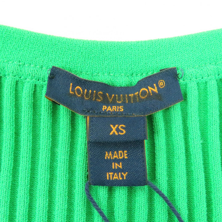 未使用品★LOUIS VUITTON ルイヴィトン 23AW 1AB8CS チェーン装飾 クロップド丈 リブ タンクトップ グリーン XS 伊製 正規品 レディース