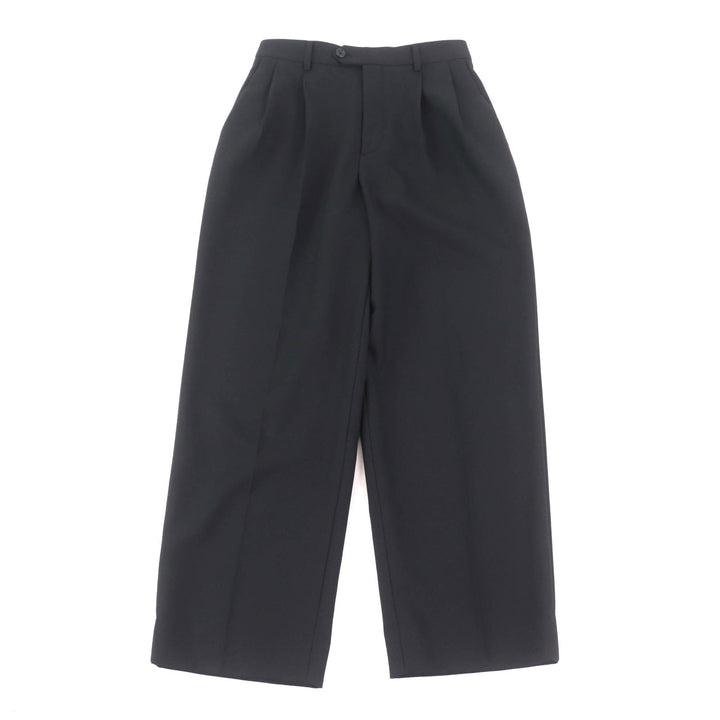 極美品★CELINE セリーヌ 2P519673D ウール100％ センタープレス ツータック ワイドパンツ スラックス ブラック 34 正規品 レディース