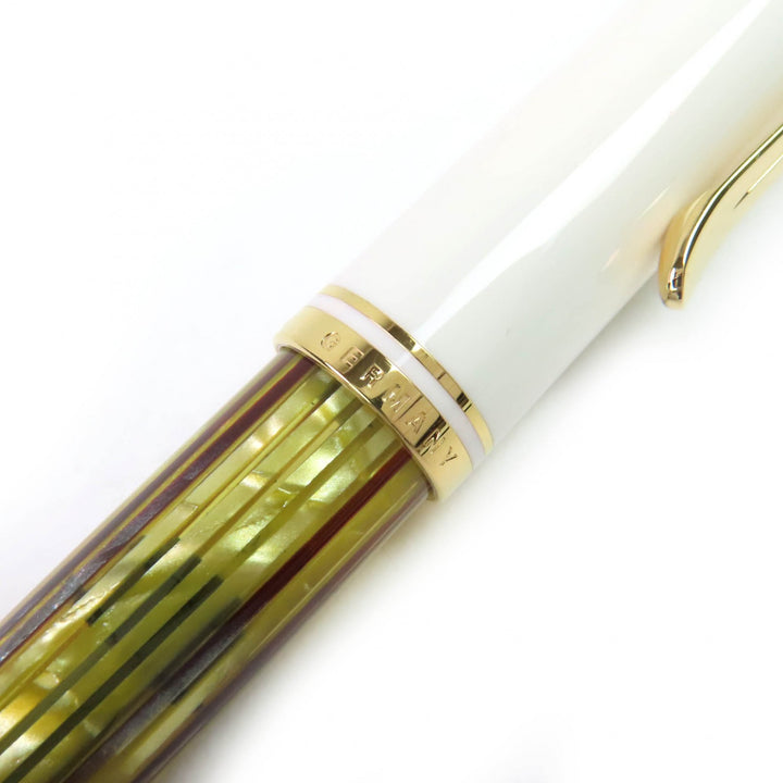 極美品△PERIKAN ペリカン スーベレーン 400 ペン先14K EFニブ 万年筆 ホワイトトータス ドイツ製 メンズ オススメ◎