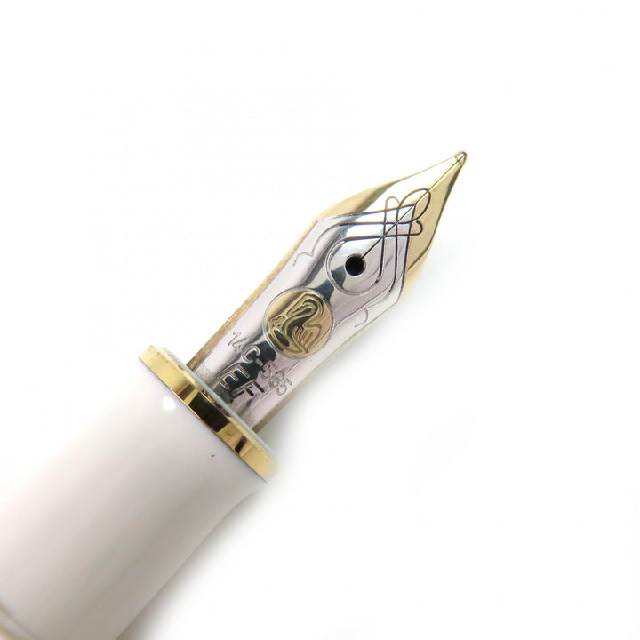 極美品△PERIKAN ペリカン スーベレーン 400 ペン先14K EFニブ 万年筆 ホワイトトータス ドイツ製 メンズ オススメ◎