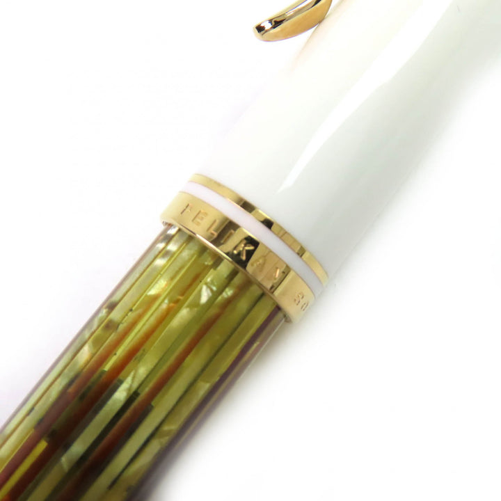 極美品△PERIKAN ペリカン スーベレーン 400 ペン先14K EFニブ 万年筆 ホワイトトータス ドイツ製 メンズ オススメ◎