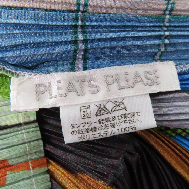極美品☆PLEATS PLEASE プリーツプリーズ イッセイミヤケ PP14-JK142 総柄プリント 半袖 カットソー マルチ 3 日本製 正規品 レディース