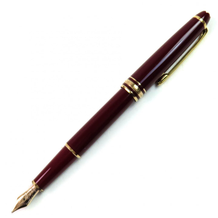 良品△MONTBLANC モンブラン マイスターシュテュック クラシック ペン先14K Fニブ ホワイトスター 万年筆 ボルドー ゴールド ドイツ製