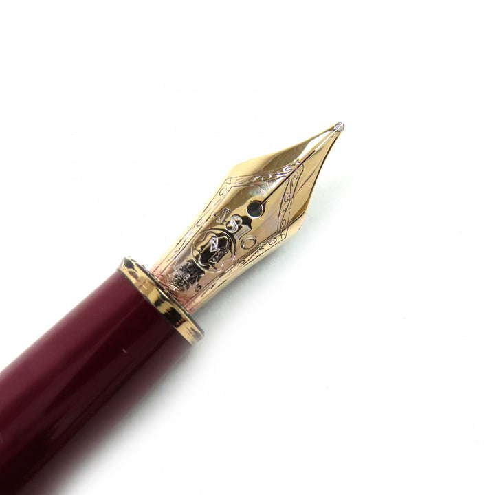 良品△MONTBLANC モンブラン マイスターシュテュック クラシック ペン先14K Fニブ ホワイトスター 万年筆 ボルドー ゴールド ドイツ製