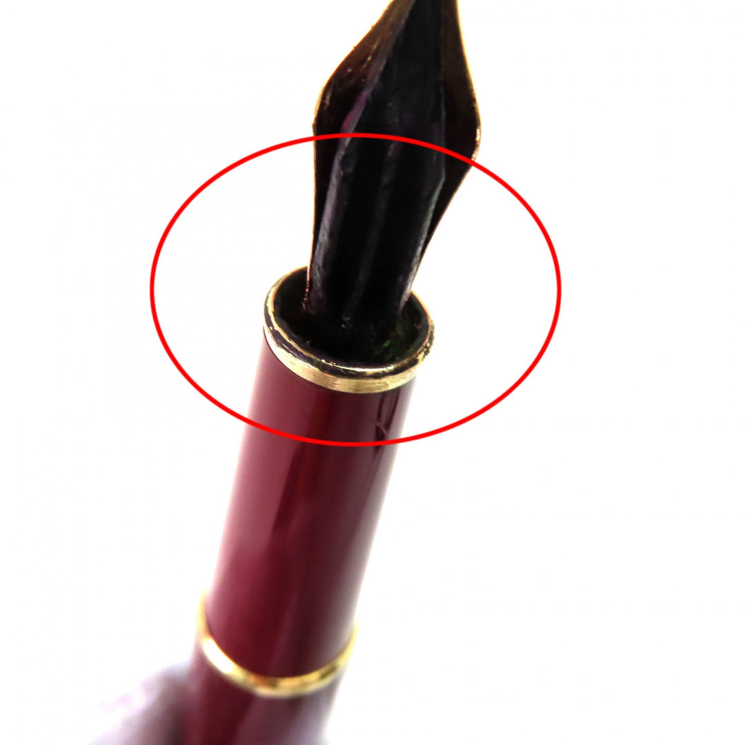 良品△MONTBLANC モンブラン マイスターシュテュック クラシック ペン先14K Fニブ ホワイトスター 万年筆 ボルドー ゴールド ドイツ製