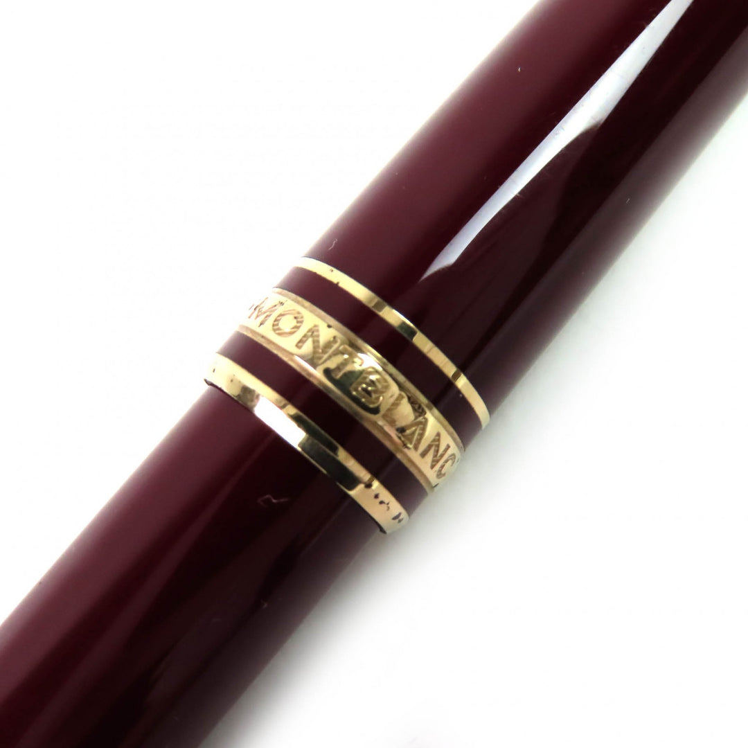良品△MONTBLANC モンブラン マイスターシュテュック クラシック ペン先14K Fニブ ホワイトスター 万年筆 ボルドー ゴールド ドイツ製
