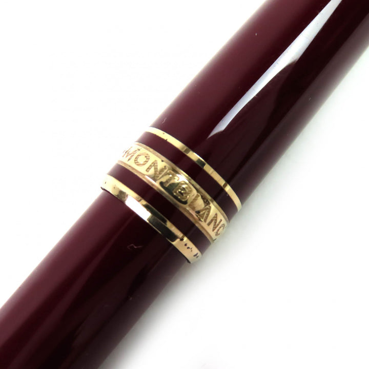 良品△MONTBLANC モンブラン マイスターシュテュック クラシック ペン先14K Fニブ ホワイトスター 万年筆 ボルドー ゴールド ドイツ製