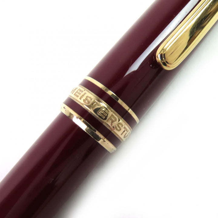 良品△MONTBLANC モンブラン マイスターシュテュック クラシック ペン先14K Fニブ ホワイトスター 万年筆 ボルドー ゴールド ドイツ製