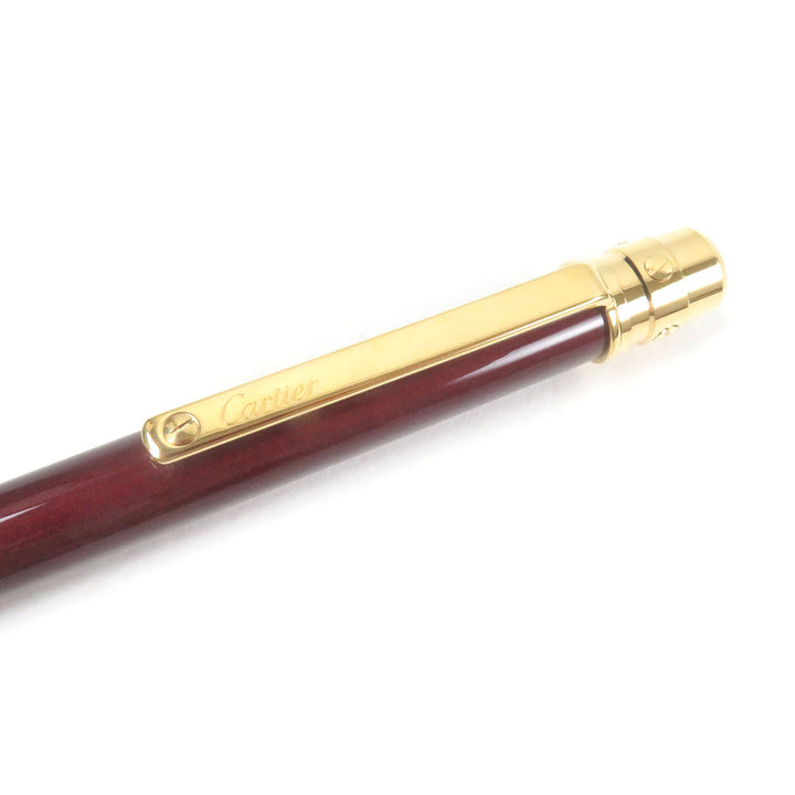 極美品□Cartier カルティエ サントス ドゥ カルティエ ラブ ツイスト式 ボールペン ボルドー ゴールド スイス製 メンズ 筆記確認済み