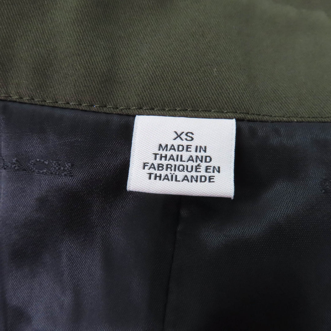 極美品☆COACH コーチ CX548 コットン ロゴボタン・ロゴ金具付 ロング丈 トレンチコート カーキ XS 正規品 レディース