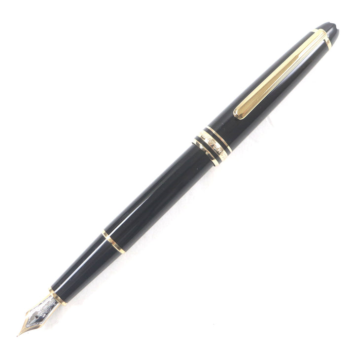 美品▼MONTBLANC モンブラン マイスターシュテュック クラシック ペン先14K EFニブ ホワイトスター 万年筆 ブラック ゴールド メンズ