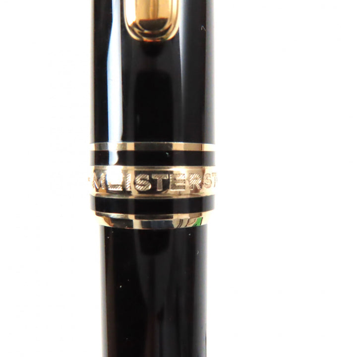 美品▼MONTBLANC モンブラン マイスターシュテュック クラシック ペン先14K EFニブ ホワイトスター 万年筆 ブラック ゴールド メンズ