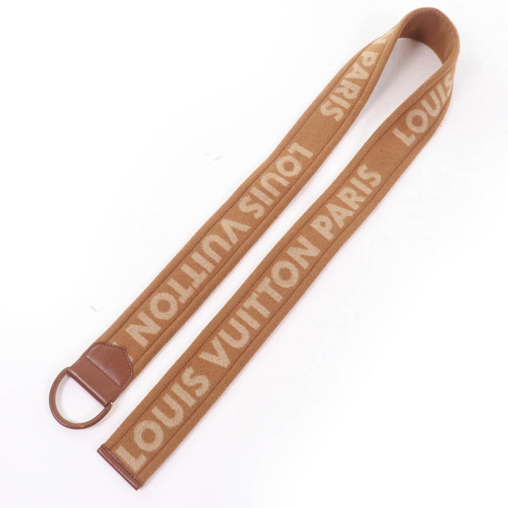 極美品☆LOUIS VUITTON ルイヴィトン ウール シルク混 裏地モノグラム ベルテッド ノーカラー ロング丈 コート ブラウン 36 正規品