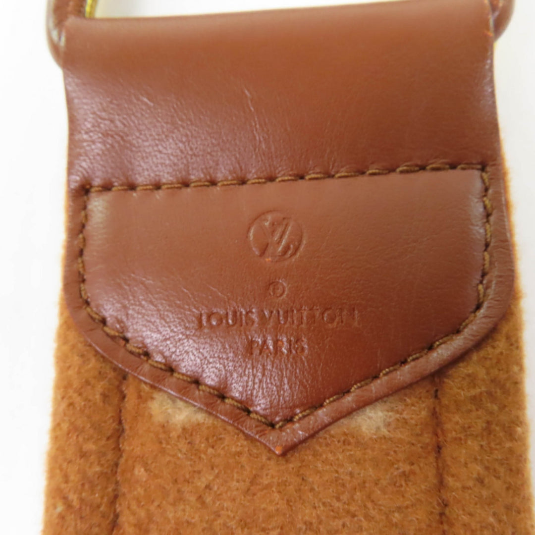 極美品☆LOUIS VUITTON ルイヴィトン ウール シルク混 裏地モノグラム ベルテッド ノーカラー ロング丈 コート ブラウン 36 正規品