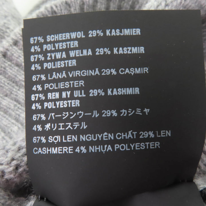 美品☆PRADA プラダ 2021年製 P24M2H バージンウール カシミヤ混 ロゴデザイン 長袖 ニット トップス グレー 38 正規品 レディース