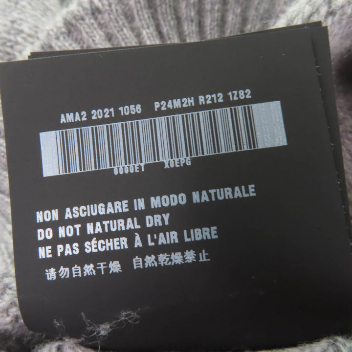 美品☆PRADA プラダ 2021年製 P24M2H バージンウール カシミヤ混 ロゴデザイン 長袖 ニット トップス グレー 38 正規品 レディース