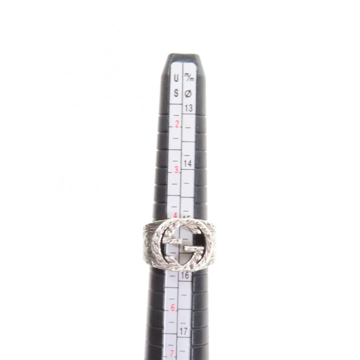 美品★GUCCI グッチ 455302 インターロッキングG アラベスク リング・指輪 AG925 シルバー 9 日本サイズ7号相当 イタリア製 レディース