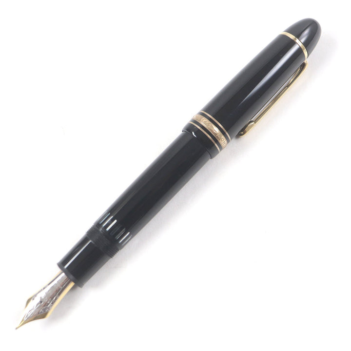 美品□MONTBLANC モンブラン マイスターシュテュック 149 ペン先18K Fニブ キャップ式 万年筆 ブラック ゴールド 西ドイツ製 メンズ