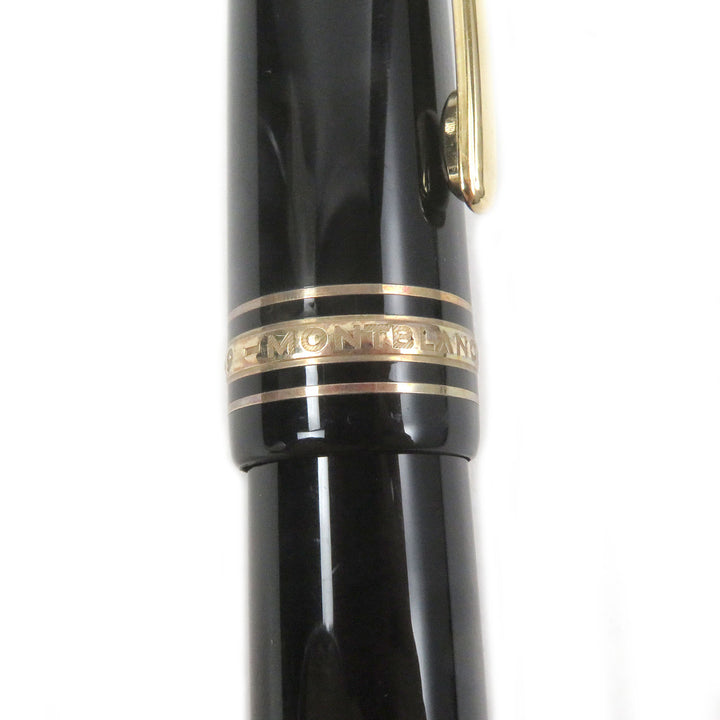 美品□MONTBLANC モンブラン マイスターシュテュック 149 ペン先18K Fニブ キャップ式 万年筆 ブラック ゴールド 西ドイツ製 メンズ