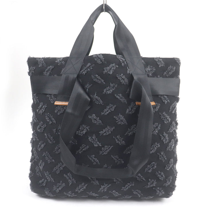 美品□Vivienne Westwood ヴィヴィアンウエストウッド レザーパッチ付き 2WAY 大型 キャンバス トートバッグ ブラック 日本製 メンズ