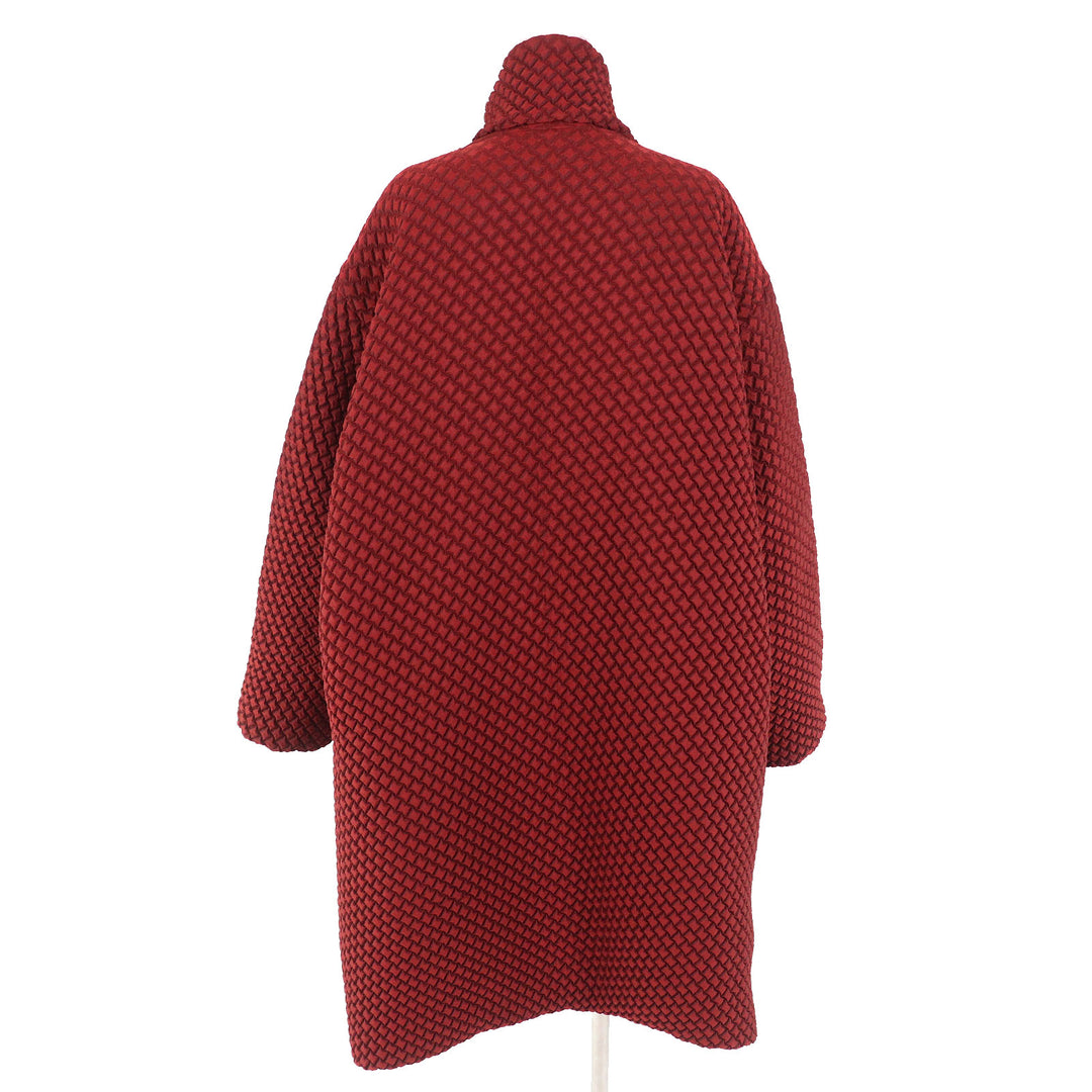 極美品△ISSEY MIYAKE イッセイミヤケ IM94FA501 3Dスチームストレッチ バブルコート 変形 オーバーシルエット レッドブラウン 2 正規品