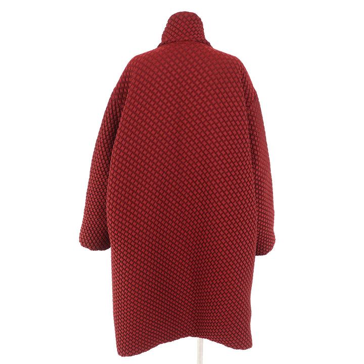 極美品△ISSEY MIYAKE イッセイミヤケ IM94FA501 3Dスチームストレッチ バブルコート 変形 オーバーシルエット レッドブラウン 2 正規品