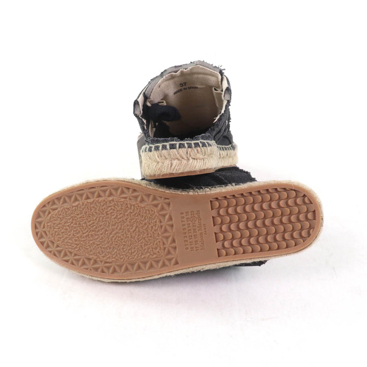 未使用品★Maison Margiela 22 メゾンマルジェラ22 S38WS0192 エスパドリーユ レースアップ デニム サボ スニーカー 黒 37 箱・袋付