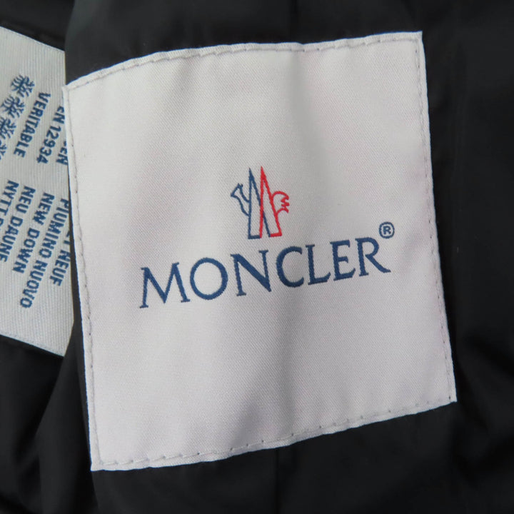 未使用品☆MONCLER モンクレール RODEIA ロゴボタン付 ZIP UP レザーベスト ダウンベスト ブラック 0 レディース
