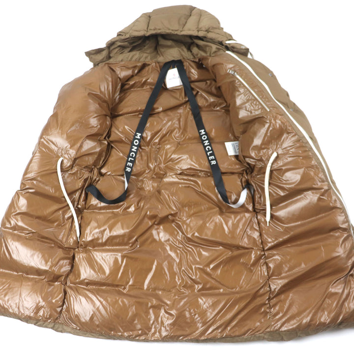 美品▼MONCLER モンクレール 20-21AW ROUBAUD フード・レザーワッペン付き WZIPUP ダウンコート 1 ハンガー・ガーメント付 正規品 メンズ