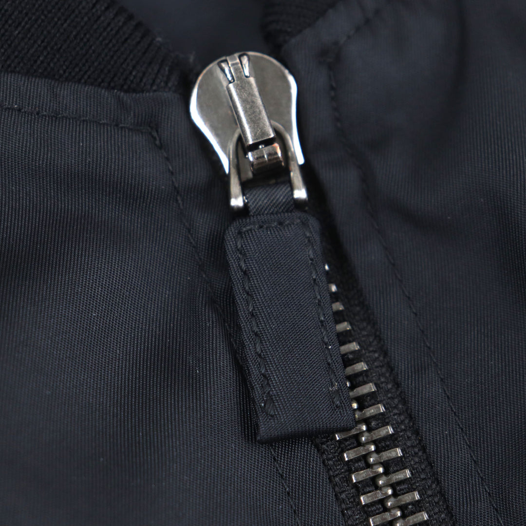 極美品▼PRADA プラダ 22SS SGC006 Re-Nylon トライアングルロゴ 三角プレート ZIPUP ボンバージャケット ブラック S 正規品 メンズ