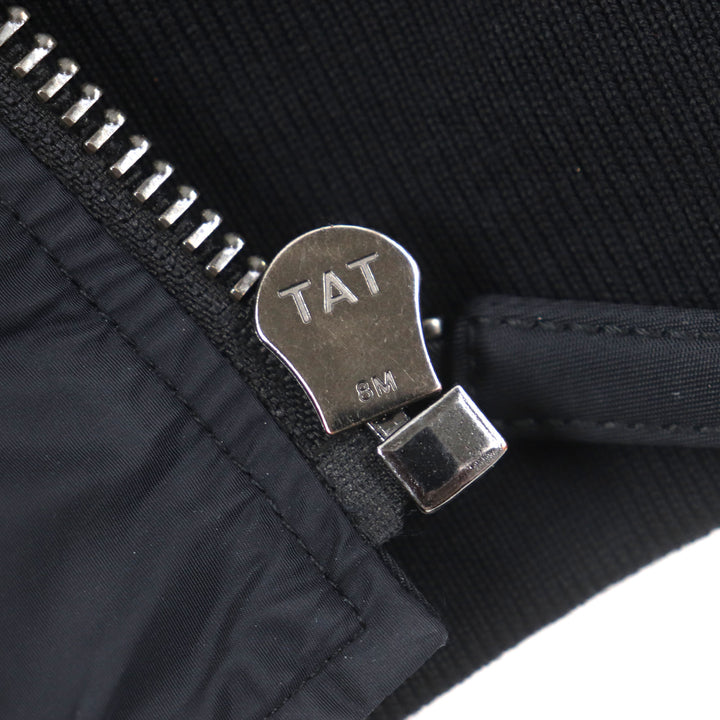 極美品▼PRADA プラダ 22SS SGC006 Re-Nylon トライアングルロゴ 三角プレート ZIPUP ボンバージャケット ブラック S 正規品 メンズ