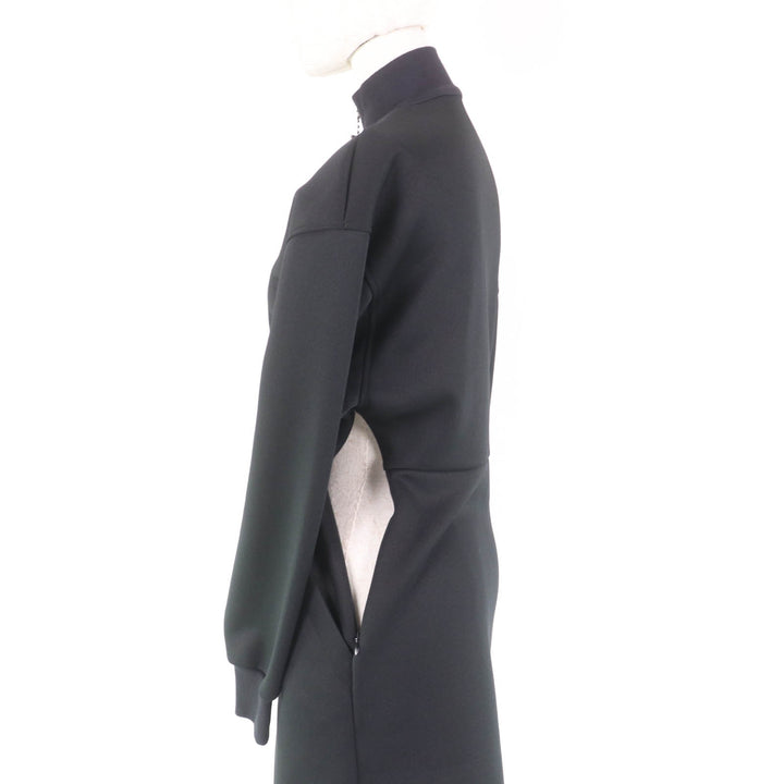 極美品★PRADA プラダ 2023年製 P3K43 トライアングルチャーム付 ジャージードレス ワンピース ブラック 36 伊製 正規品 レディース