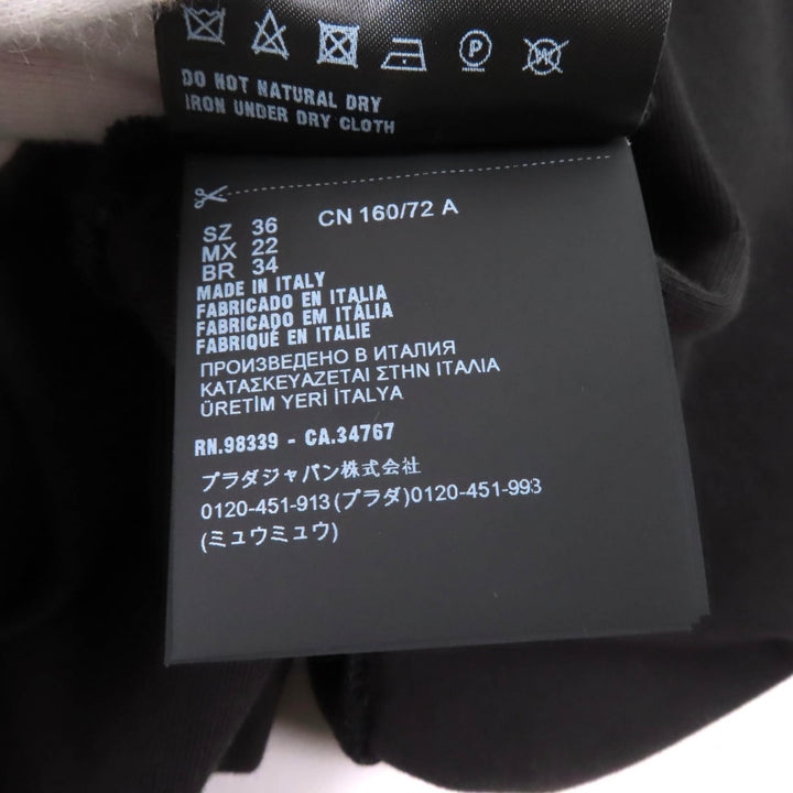 極美品★PRADA プラダ 2023年製 P3K43 トライアングルチャーム付 ジャージードレス ワンピース ブラック 36 伊製 正規品 レディース