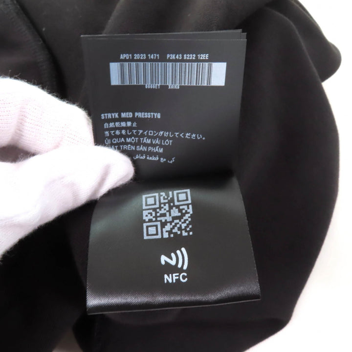 極美品★PRADA プラダ 2023年製 P3K43 トライアングルチャーム付 ジャージードレス ワンピース ブラック 36 伊製 正規品 レディース