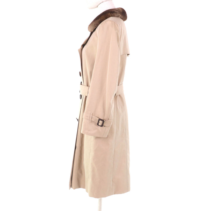 極美品★BURBERRY LONDON バーバリーロンドン FD249-633-42 襟元レッキスファー ライナー付 裏地ノバチェック柄 トレンチコート 9