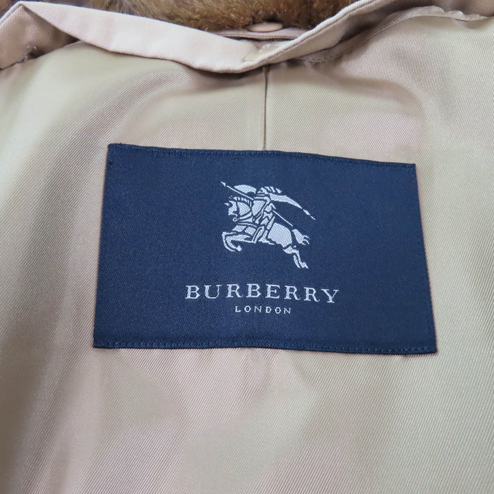 極美品★BURBERRY LONDON バーバリーロンドン FD249-633-42 襟元レッキスファー ライナー付 裏地ノバチェック柄 トレンチコート 9