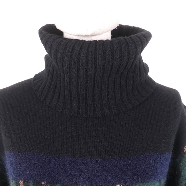 極美品★Sacai サカイ 19AW 19-04555 ウール アルパカ モヘア混 レオパード柄 タートルネック 長袖 ニット マルチ 1 日本製 正規品