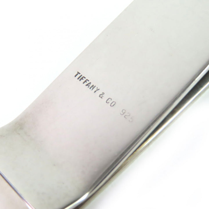 良品△TIFFANY&amp;Co. ティファニー SV925 ロゴ刻印入り ビルクリップ 札ばさみ マネークリップ シルバー 重量19.53g　メンズ