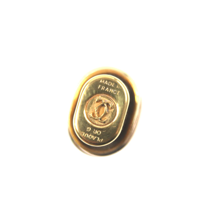 良品▼Cartier カルティエ ヴィンテージ トリニティ ストライプ柄 キャップ式 ボールペン ゴールド フランス製 メンズ