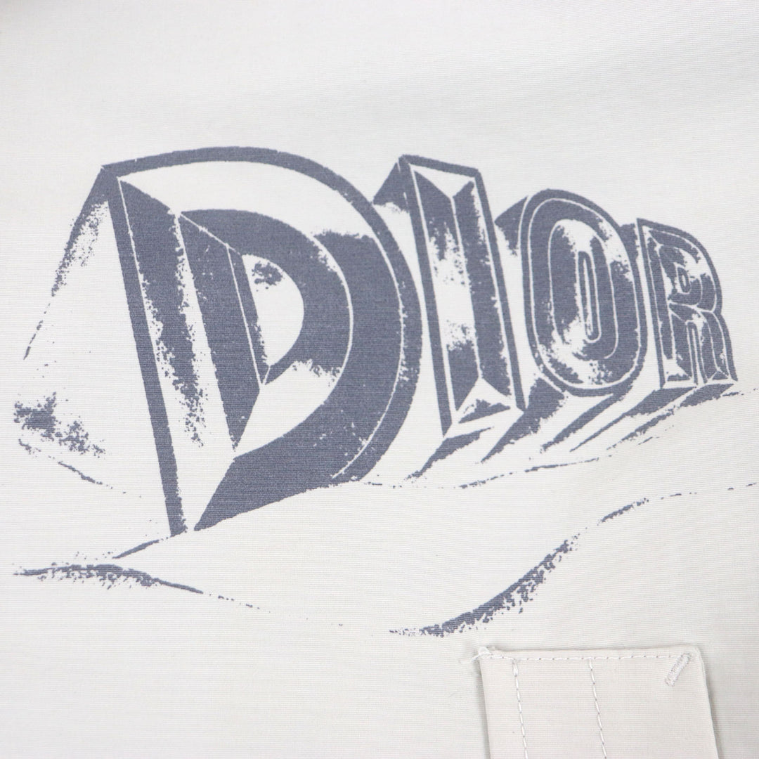 極美品▼DIOR ディオール オム 23AW 39C308A5834 バックプリント フード付き テクニカルコットン WZIPUP モッズコート 48 正規品 メンズ