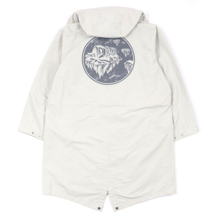 極美品▼DIOR ディオール オム 23AW 39C308A5834 バックプリント フード付き テクニカルコットン WZIPUP モッズコート 48 正規品 メンズ