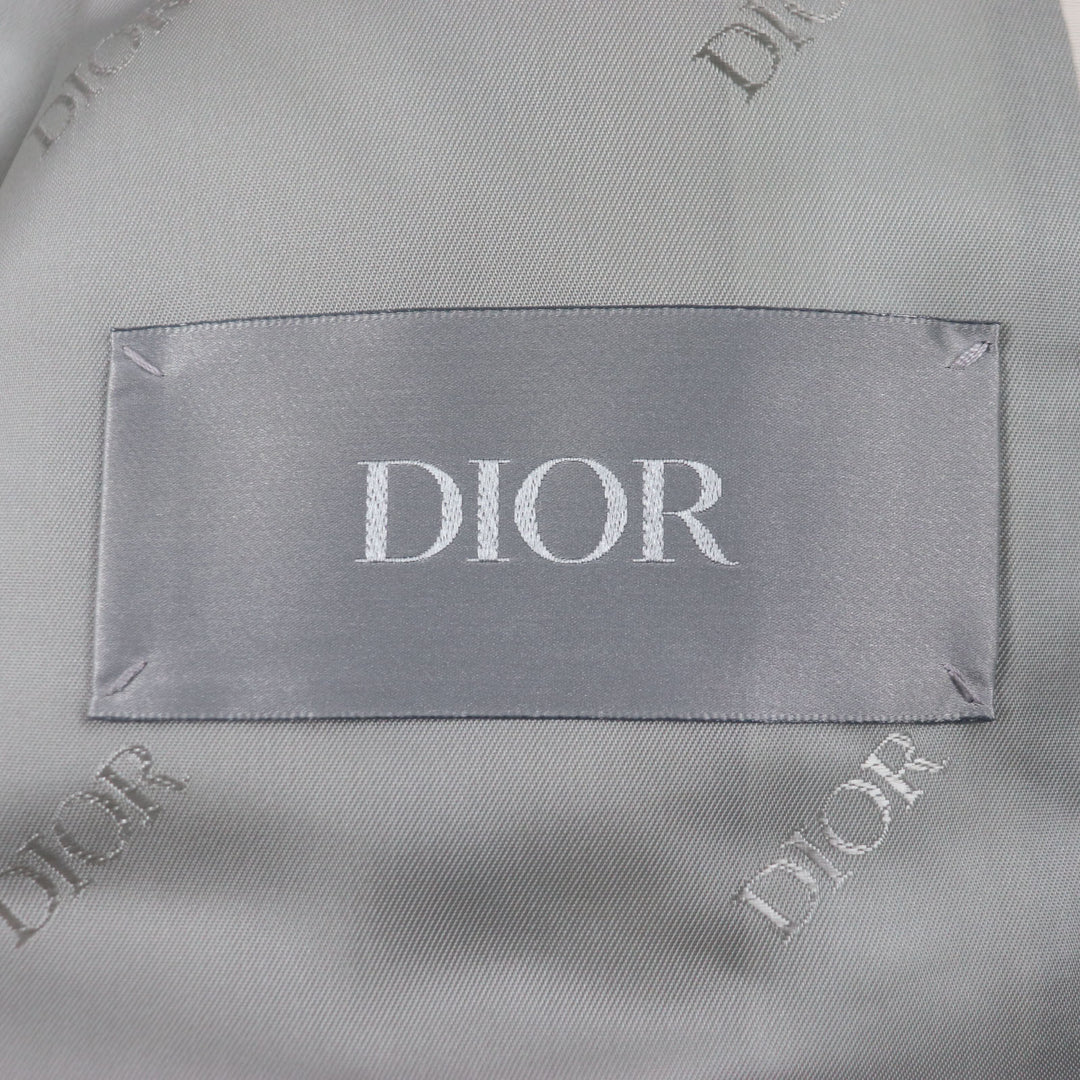 極美品▼DIOR ディオール オム 23AW 39C308A5834 バックプリント フード付き テクニカルコットン WZIPUP モッズコート 48 正規品 メンズ