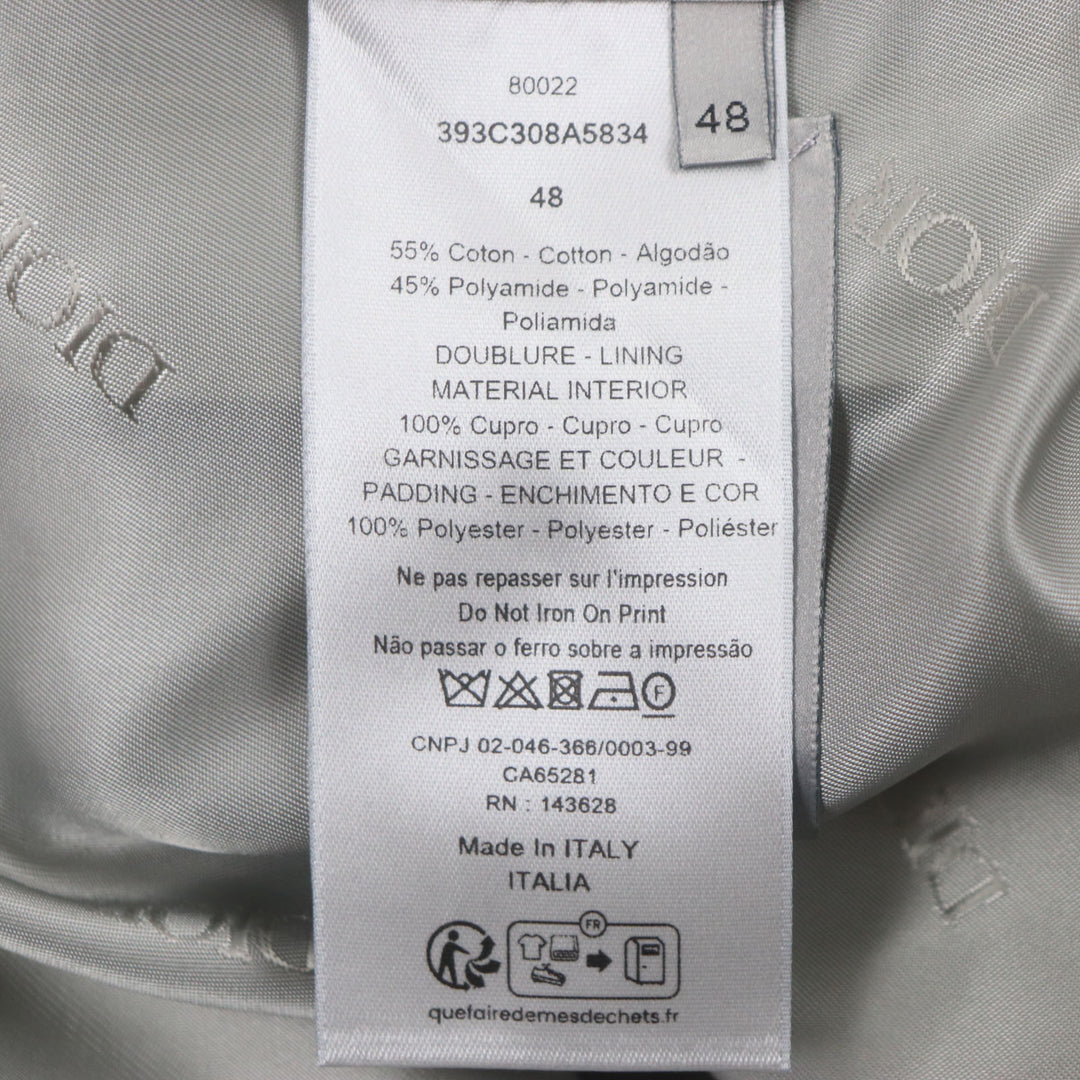 極美品▼DIOR ディオール オム 23AW 39C308A5834 バックプリント フード付き テクニカルコットン WZIPUP モッズコート 48 正規品 メンズ