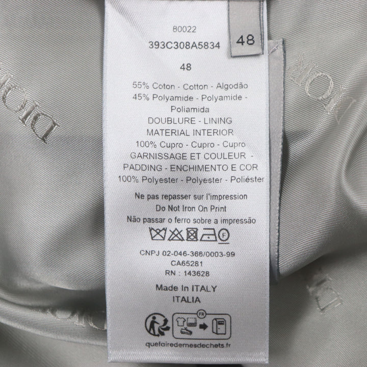 極美品▼DIOR ディオール オム 23AW 39C308A5834 バックプリント フード付き テクニカルコットン WZIPUP モッズコート 48 正規品 メンズ
