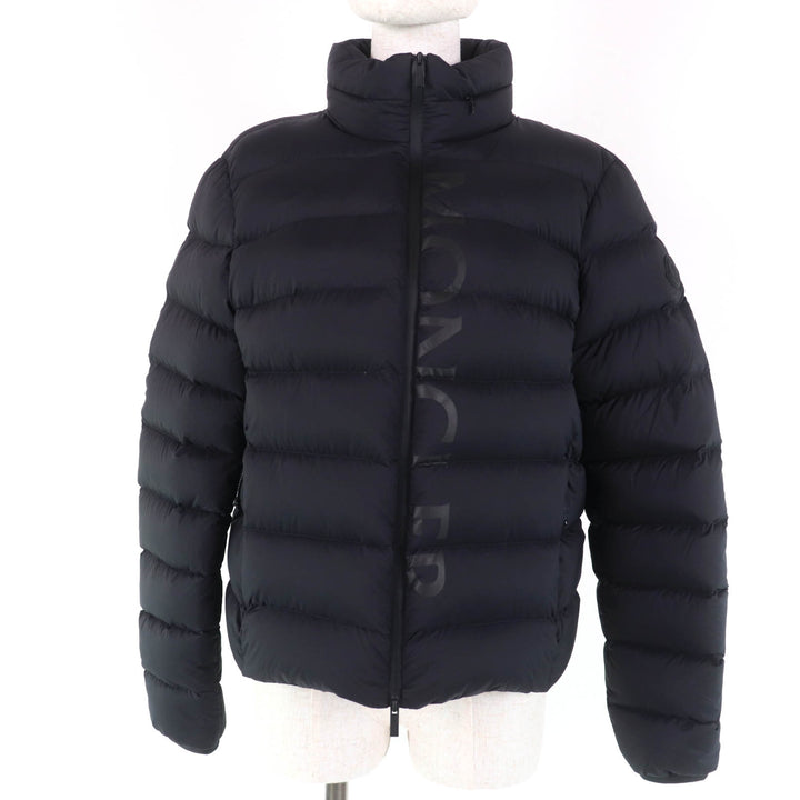 極美品☆MONCLER モンクレール 23-24AW CERCES ロゴワッペン・フード付 フロントロゴ ダウンジャケット ブラック 2 正規品 レディース