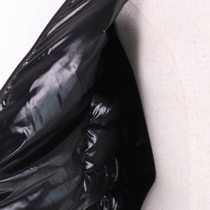 極美品☆MONCLER モンクレール 23-24AW CERCES ロゴワッペン・フード付 フロントロゴ ダウンジャケット ブラック 2 正規品 レディース