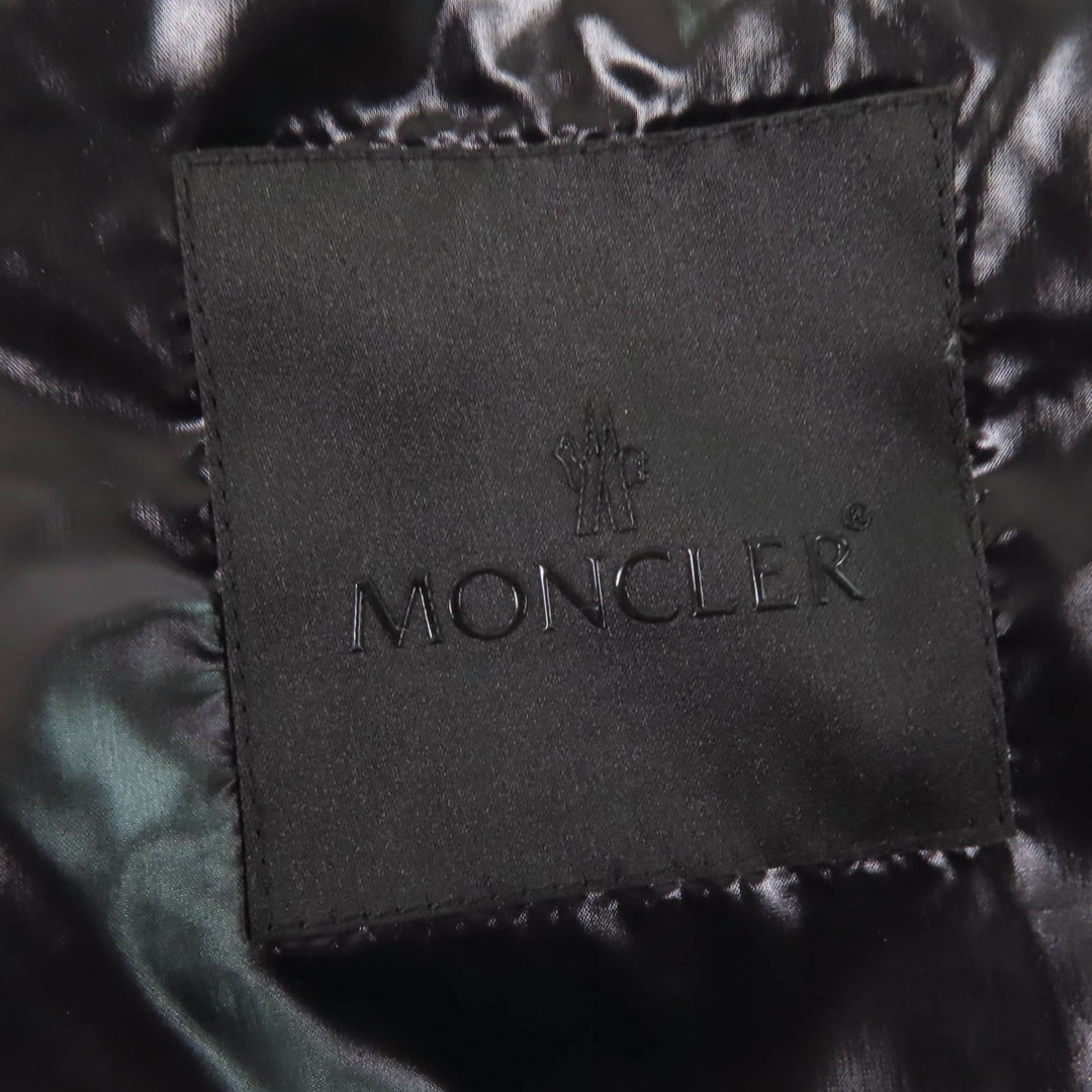 極美品☆MONCLER モンクレール 23-24AW CERCES ロゴワッペン・フード付 フロントロゴ ダウンジャケット ブラック 2 正規品 レディース