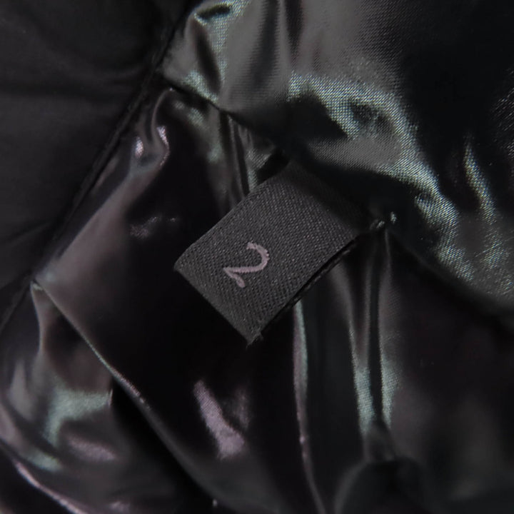 極美品☆MONCLER モンクレール 23-24AW CERCES ロゴワッペン・フード付 フロントロゴ ダウンジャケット ブラック 2 正規品 レディース
