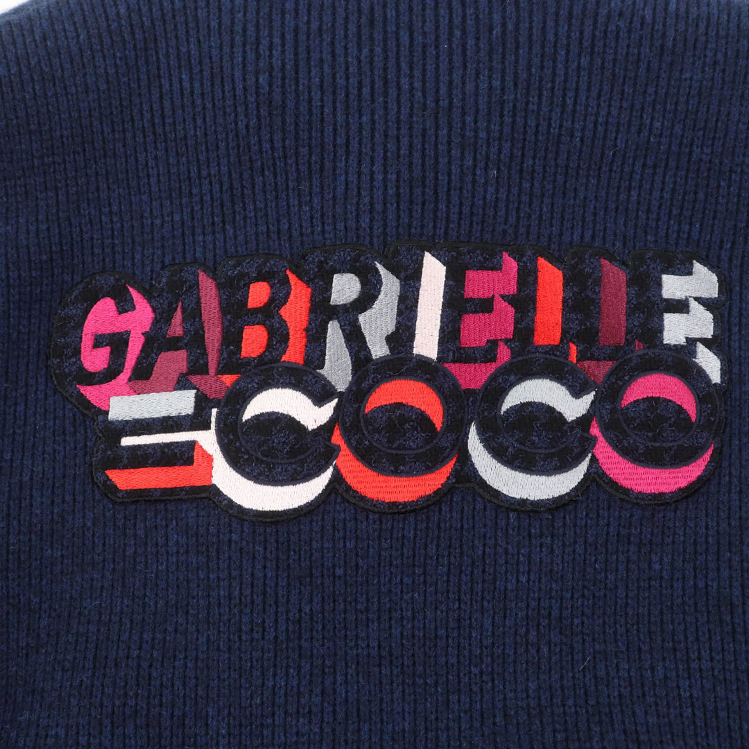 極美品☆CHANEL シャネル 17B P57290K07490 GABRIELLE COCO カシミヤ100％ ココマークボタン ベルト付 ニットコート ネイビー 38 正規品